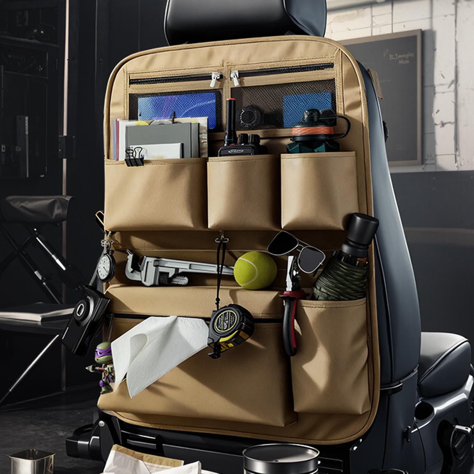 Organizador trasero para automóvil, bolsillo trasero multifuncional, bolsillo de almacenamiento para asiento trasero, instalación rápida, organizadores de asiento trasero