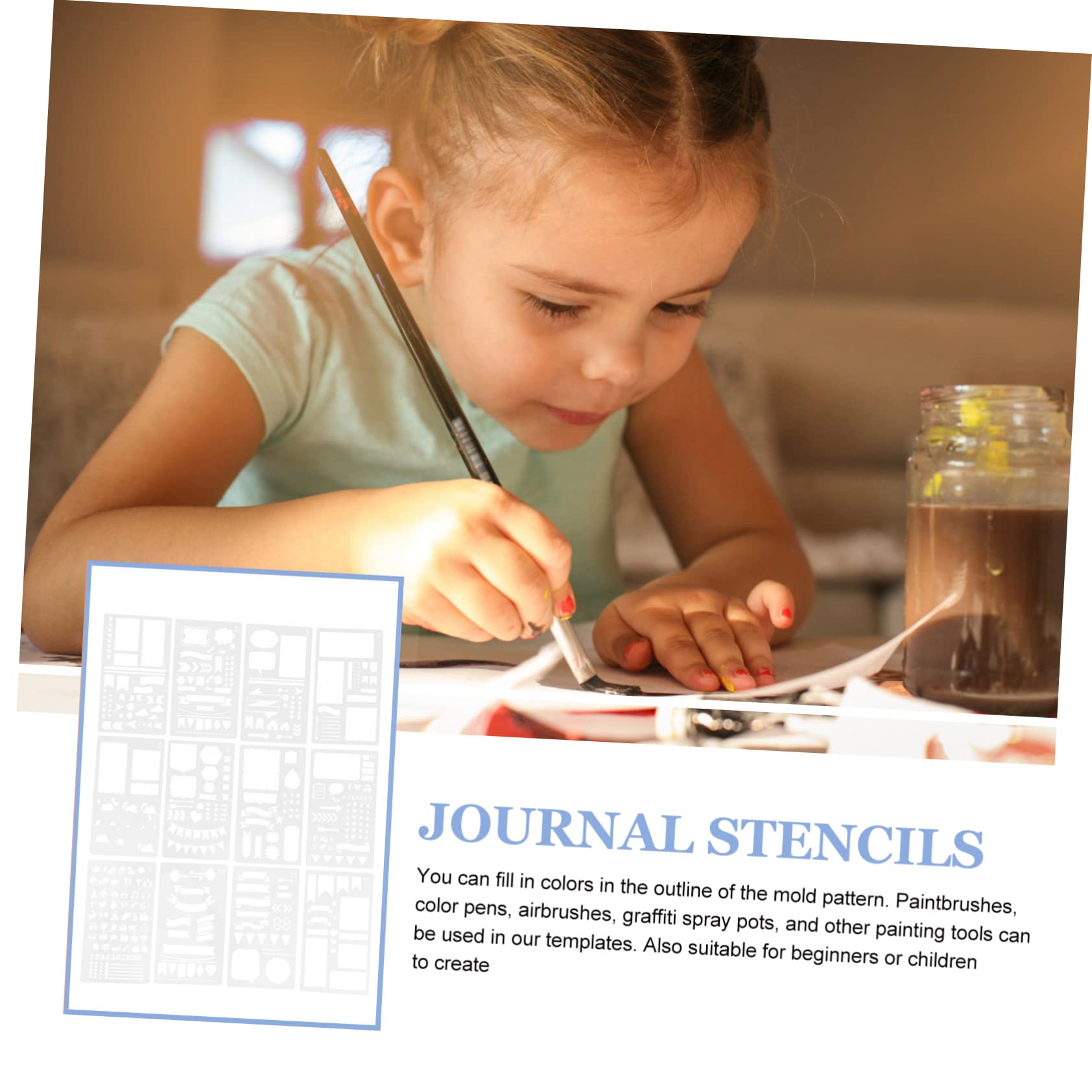 STOBOK 60pièces Pochoirs De Journal Plastique Réutilisables Pour Décoration Et Peinture Modèles Artistiques Pratiques Pour Scrapbooking Et Projets Créatifs