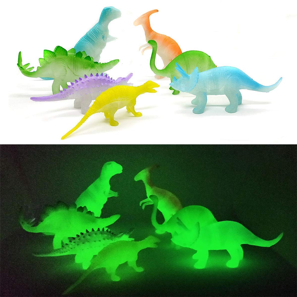 Buy Kicko Glow in The Dark Dinosaurs 12 Pack Assorted Jurassic Toy