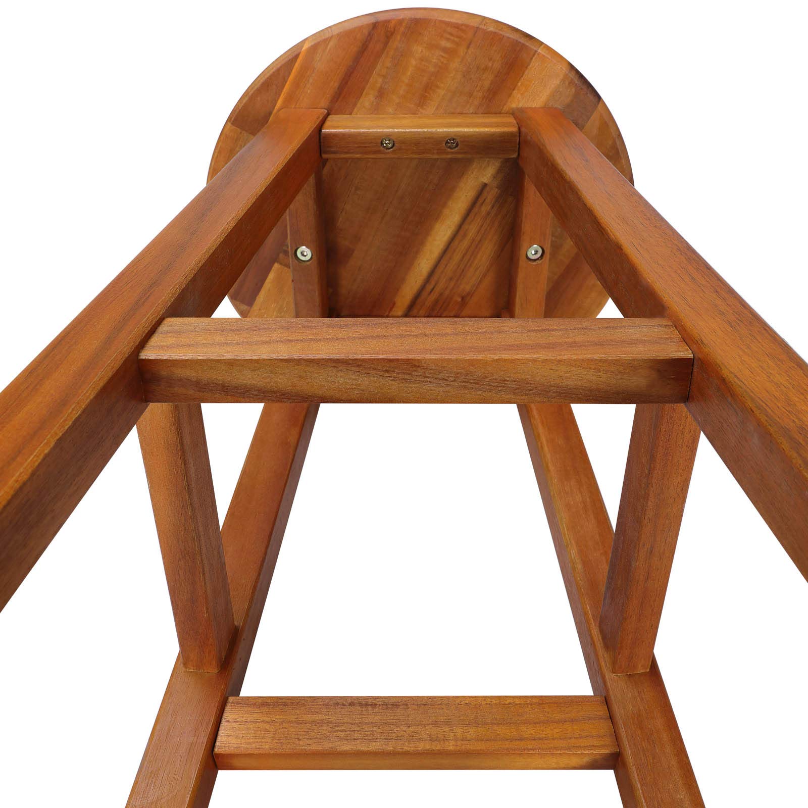 Casaria® Barhocker 4er Set Holz Akazie Outdoor 75cm Sitzhöhe Fußstütze 150kg Belastbarkeit Massiv Rund Rustikal Garten Küche Bar Stuhl Hocker Braun