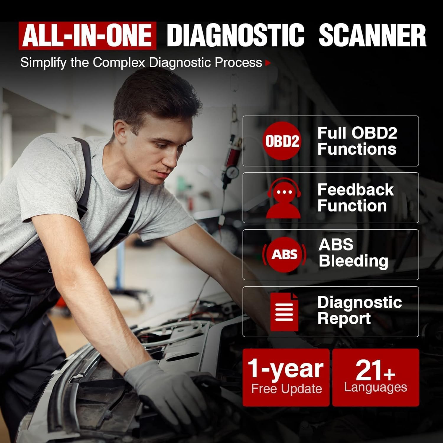 Autel MaxiCOM MK808S OBD2 Scanner Diagnosegerät, wie MX808S MK808BT Pro, Funktion als MK900BT, Scannen Aller Systeme, 28+ Service, Aktiver Test, Injektor Codierung, Öl-Reset/EPB/BMS/SAS/DPF/TPMS, 11OS | Wie MK808BT Pro MX808S MX900 MK900BT, Vollsystemdiag
