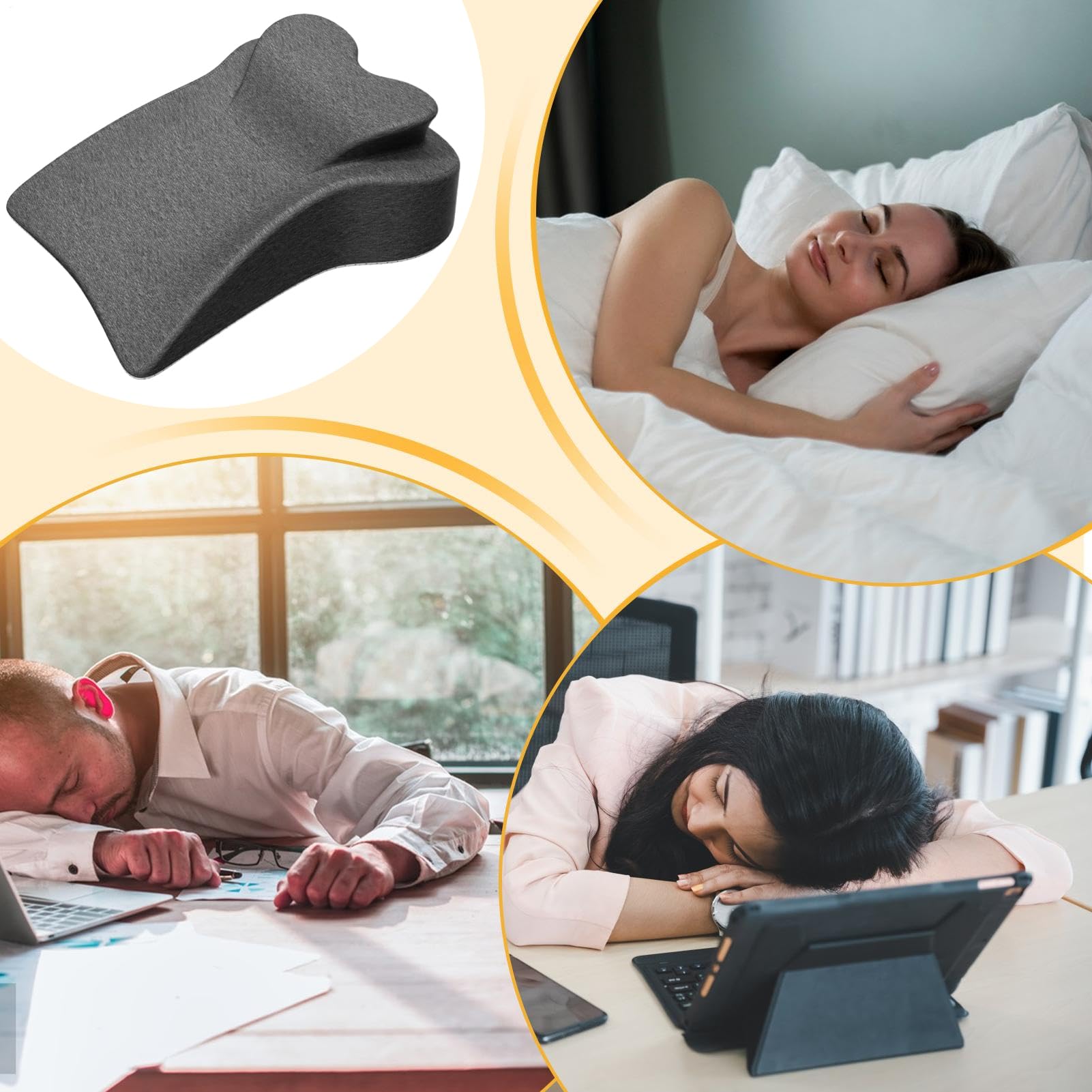 Cuscino da scrivania per pisolini – Cuscino da viaggio con supporto ergonomico | Cuscino traspirante con base antiscivolo, per ufficio, camera da , studenti, aereo, campeggio | ergonomico | Cuscino traspirante con base antiscivolo, per ufficio, camera da