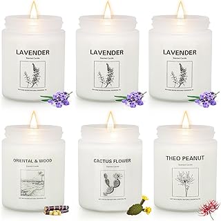 Candles for Home Scented,Lavender Candle Gifts Set,Made with Natural Soy Wax & Essential Oils, 6 Pack 42 Oz Candles Gifts for Women, Ideal for Birthday, Valentine's Day, Thanksgiving