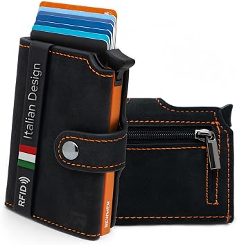 BEWMER Tarjetero de cr dito Premium | Cartera Delgada para Hombre y Mujer con Protecci n RFID Anticlonaci n | Tarjetero y Dinero con Monedero