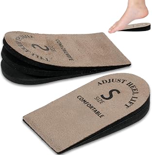 2 Pack Heel Lifts, Adjustable Heel Lifts for Leg Length Discrepancy, Women Man Shoe Lift Pain Relief, Brown Heels Pads for Shoes (Small)