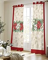 Vista 8 de Cortinas traslúcidas de invierno de 84 pulgadas de largo, juego de 2 paneles de cortinas para cocina, dormitorio, sala de estar, puerta, pasillo