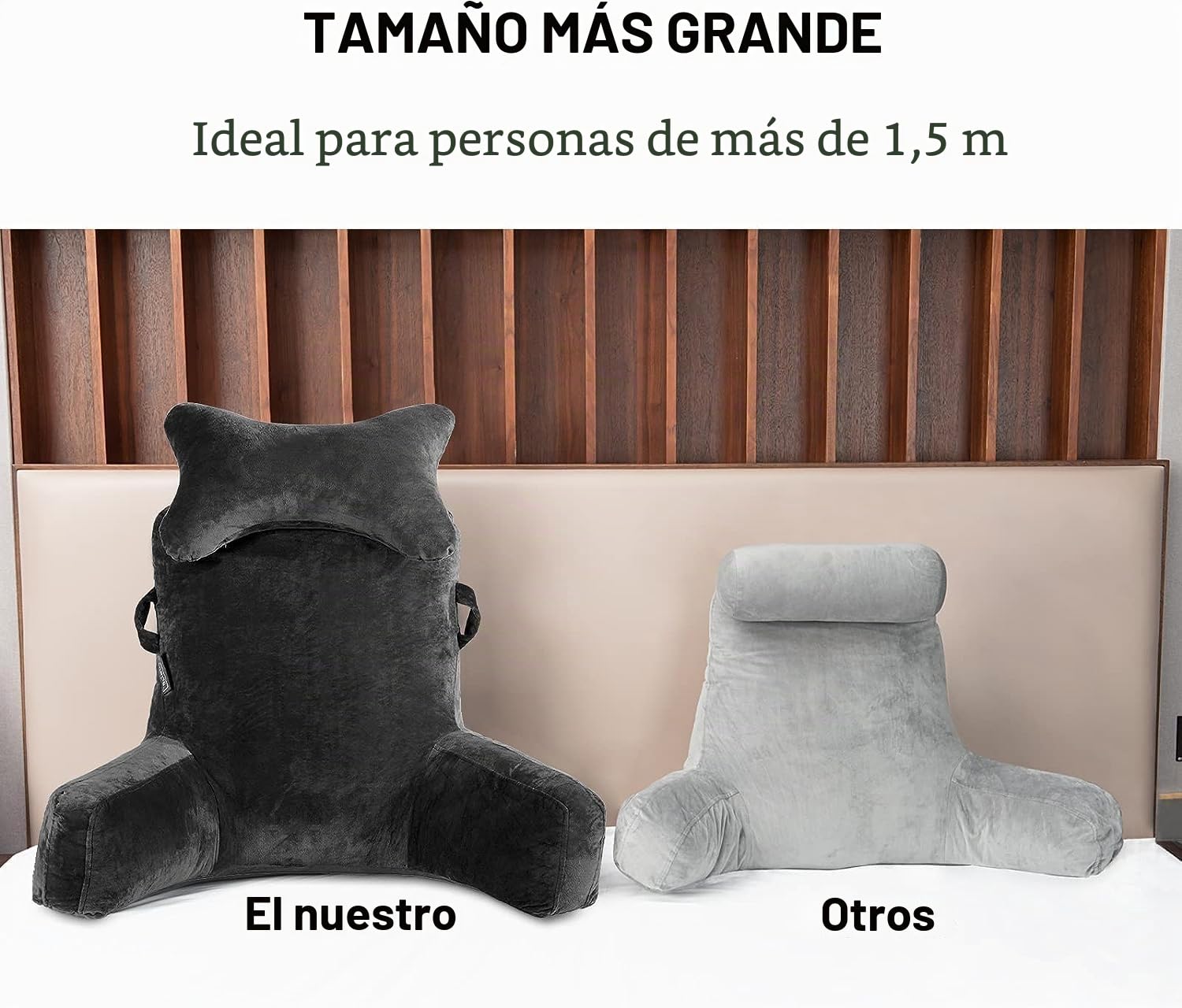 SLIGUY Almohada de Lectura, Almohada para Reposo en la Cama con Cuello Desmontable y Brazos para Sentarse en la Cama o el Respaldo, Almohada de Lectura Espalda para Adultos, algodón
