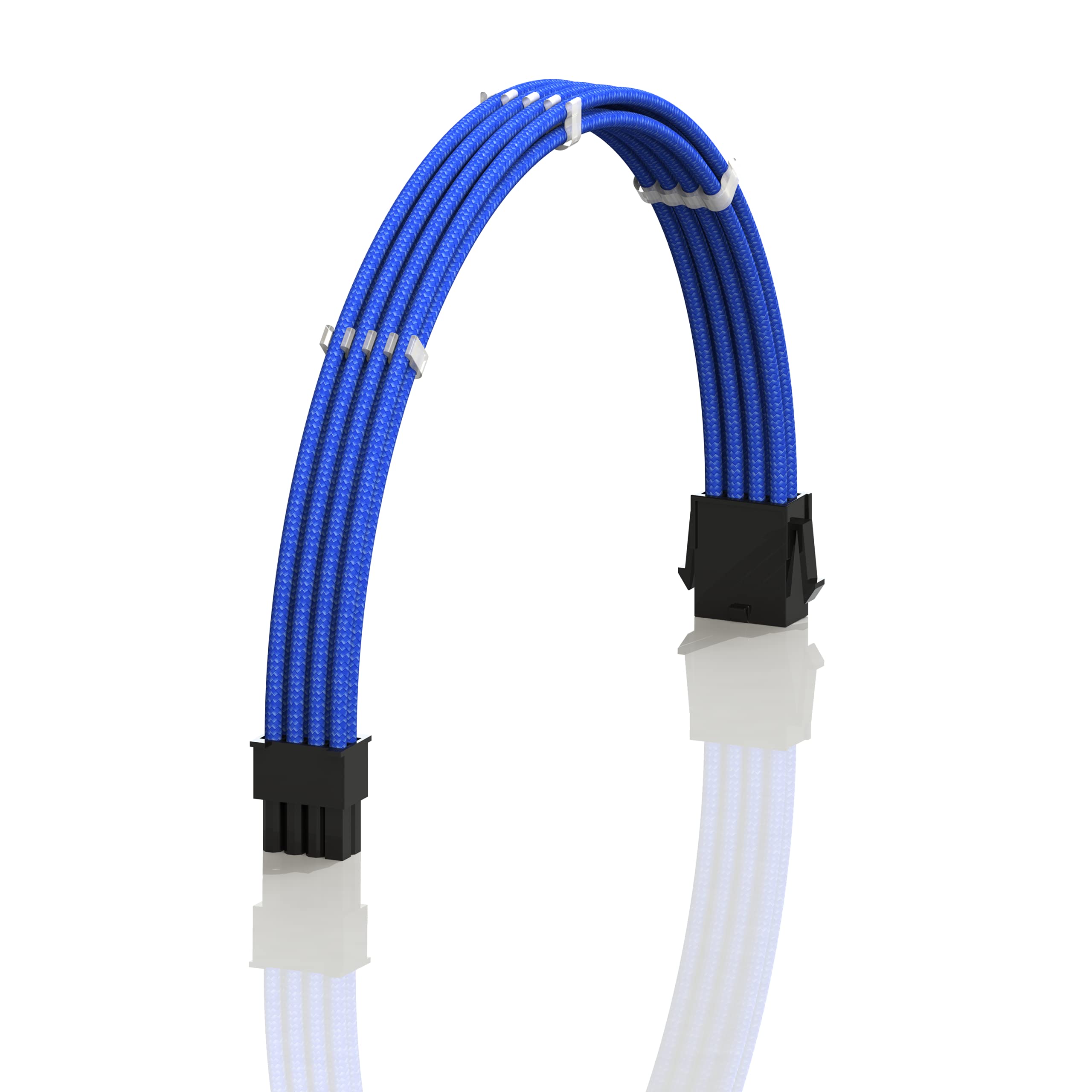 LINKUP - AVA 30cm EPS 4 Pin CPU ATX Motherboard PSU Power Supply Braided Sleeved Custom Mod PC Extension Cable w/Combs | Strong & Stiff Design | Single Pack | 300mm - Black — view 46