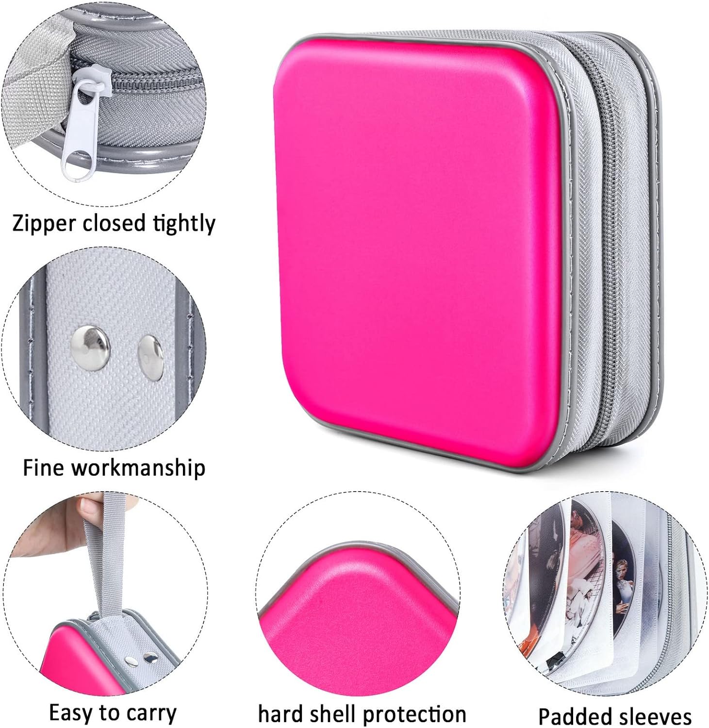 40‑Capacity Hard Plastic CD/DVD Binder for Car, Home & Travel image 2