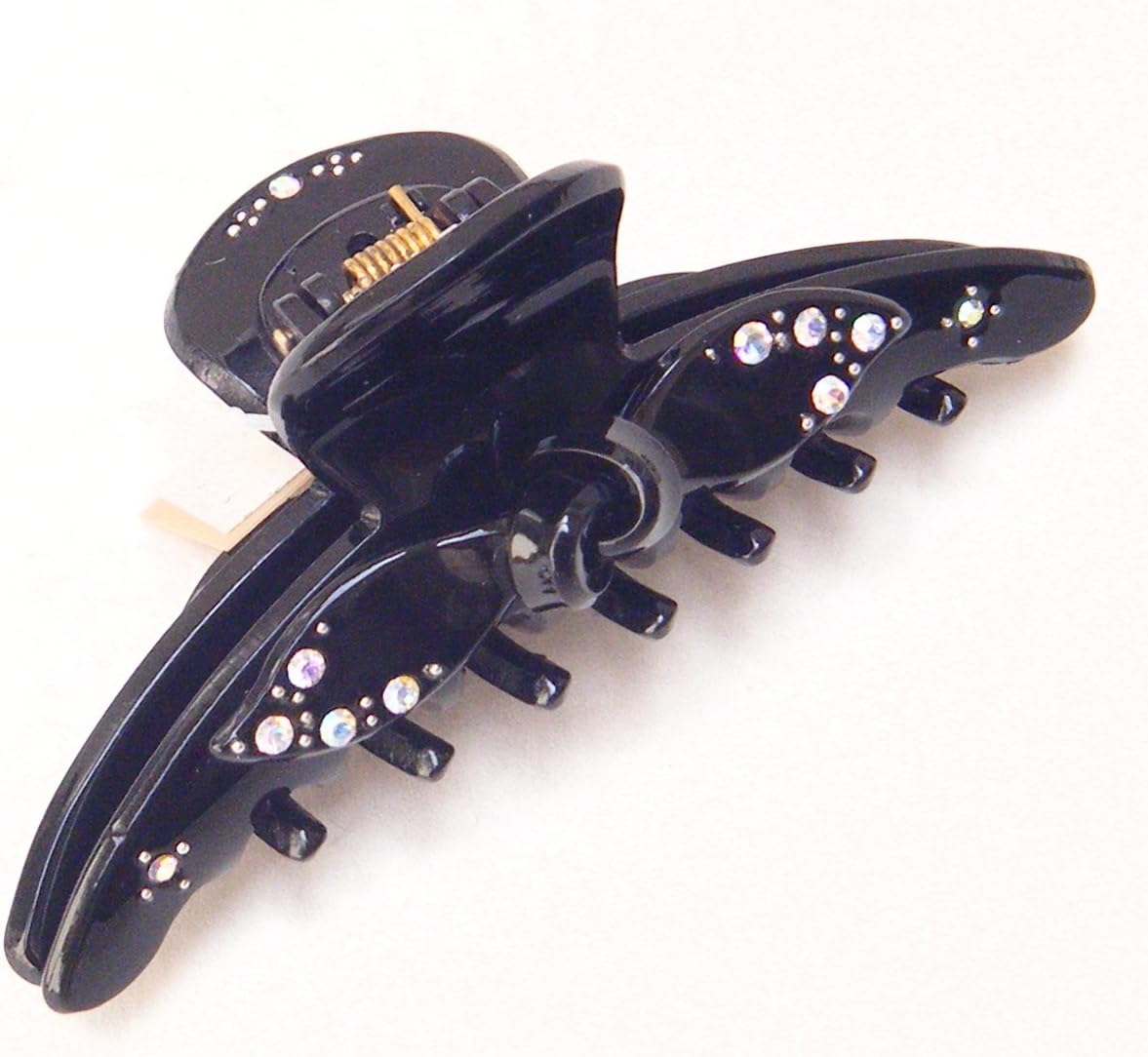 Hair Claw Clip With Crystal In Black Color Medium Size
