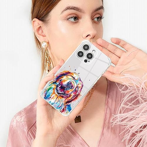 Vista 511 de Roemary Funda púrpura para iPhone 14 Pro Max con diseño de caballo azul, patrón de acuarela con protector de pantalla