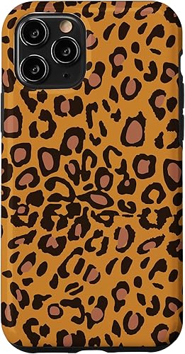 Funda para iPhone 11 Pro Brown Leopard Cheetah Pattern Print para niña y mujer
