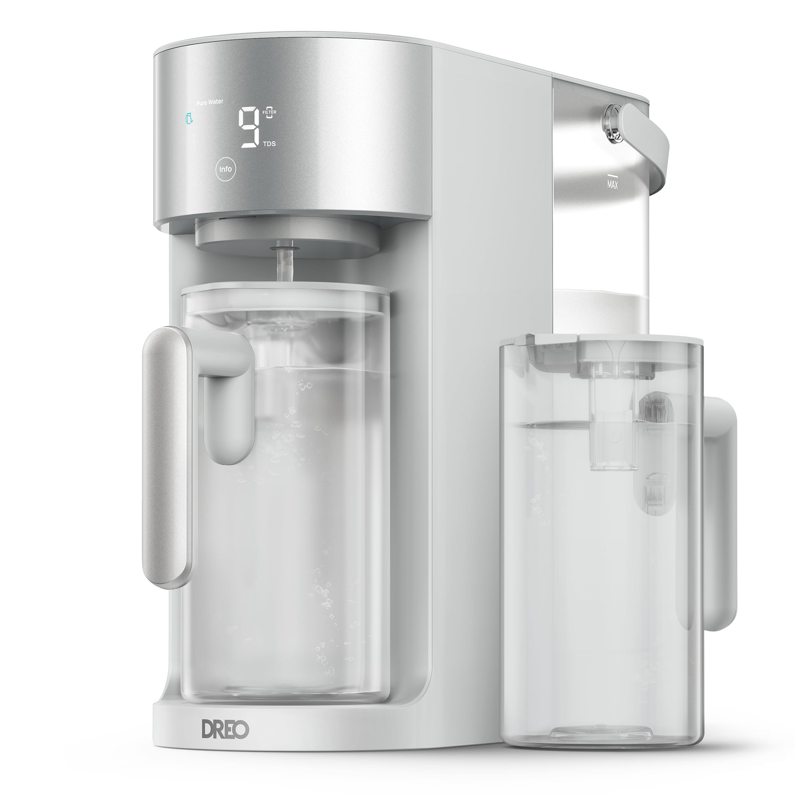 Photo 1 of DREO Reverse Osmosis Water Filter Countertop, RO Filtration System, 3:1 Pure to Drain, TDS & Filter Life & 2 Autofill Pitchers, Install-Free, Self-Cleaning Water Purifier, RO Water Filter