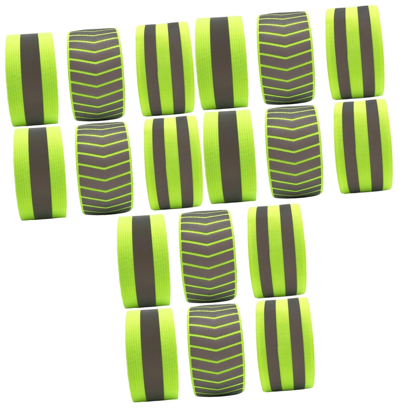 WOONEKY Lot De 3 Bracelets De Sécurité Réfléchissants Élastiques pour Activités Nocturnes Bracelet Fluorescent pour Course À Pied Randonnée Sécurité 6 Pièces X 3
