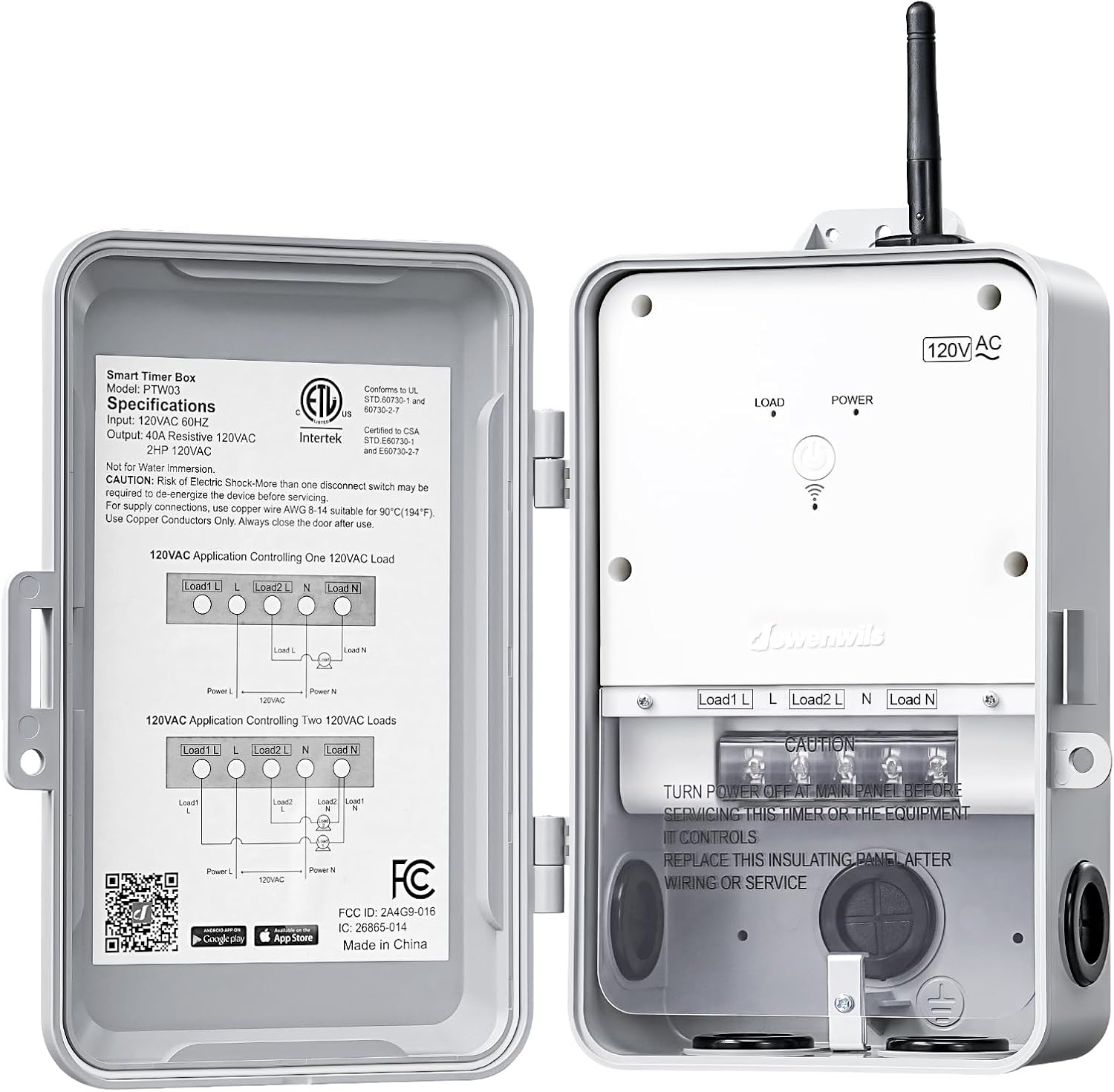 DEWENWILS Pool Pump Timer, Heavy Duty Outdoor WiFi Timer Box, 40A 120VAC 2HP, Work with Smart Life, Alexa, Google Assistant, Easy Wiring for Pool, Water Heater, ETL Listed