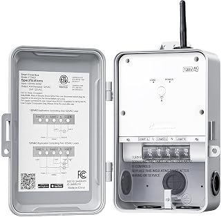 DEWENWILS Pool Pump Timer, Heavy Duty Outdoor WiFi Timer Box, 40A 120VAC 2HP, Work with Smart Life, Alexa, Google Assistant, Easy Wiring for Pool, Water Heater, ETL Listed