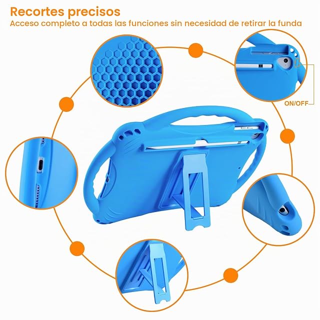 Foto 4 de 7 de TOPESCT Funda para iPad 10.2, iPad de 9ª/8ª/7ª generación para niños, Soporte de asa Integrado