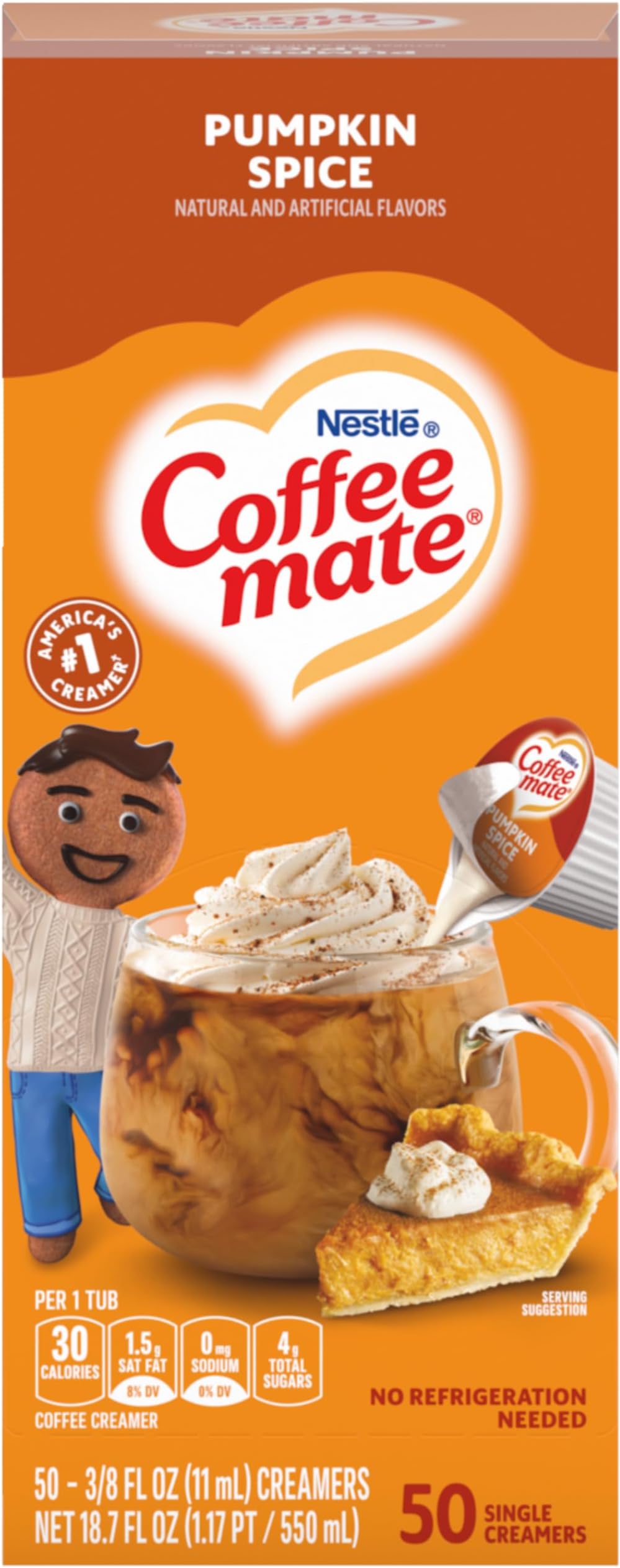 Coffee-Mate Pumpkin Spice Liquid Coffee Creamer 50 Portions 39 g