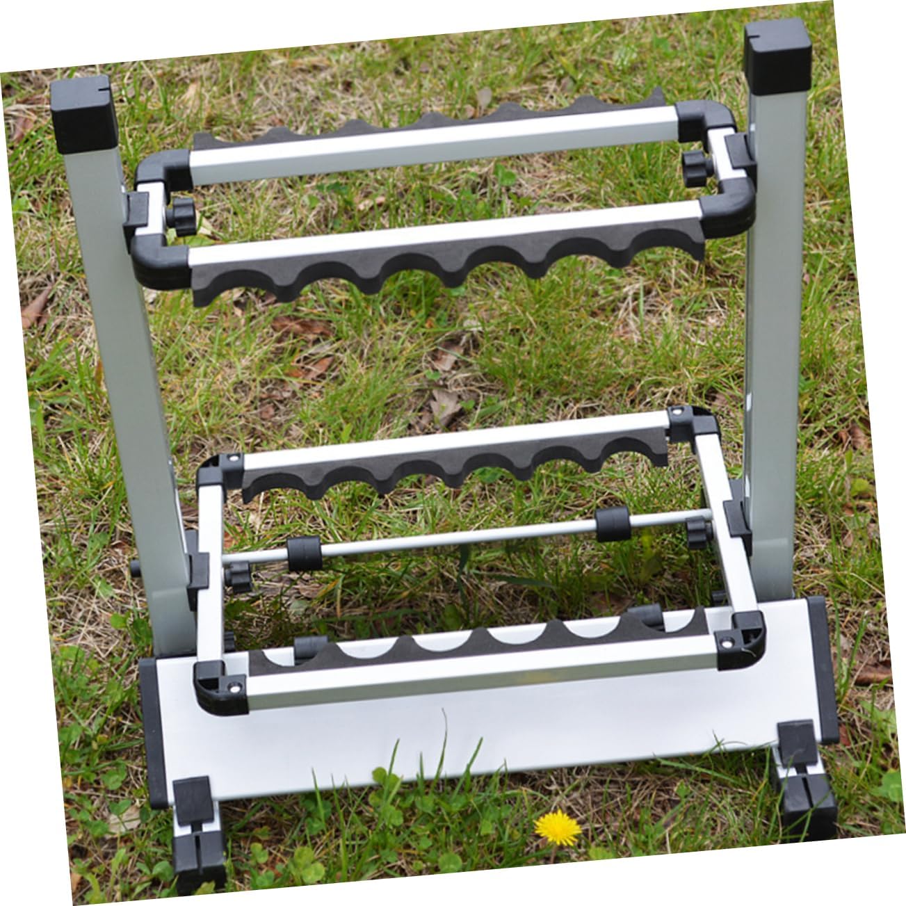 12holes Fishing Rod Rack Aluminum Alloy Display Stand Fishing Pole Holder No Scratch Storage Shelf Rod Organizer
