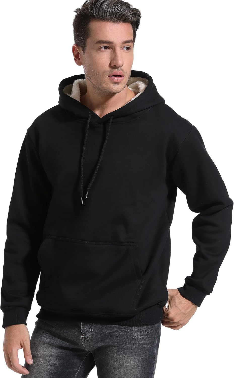 Kissonic Men's Fleece Hoodie Pullover Long Sleeve Sherpa Lined Warm Hooded Sweatshirt - Image 7