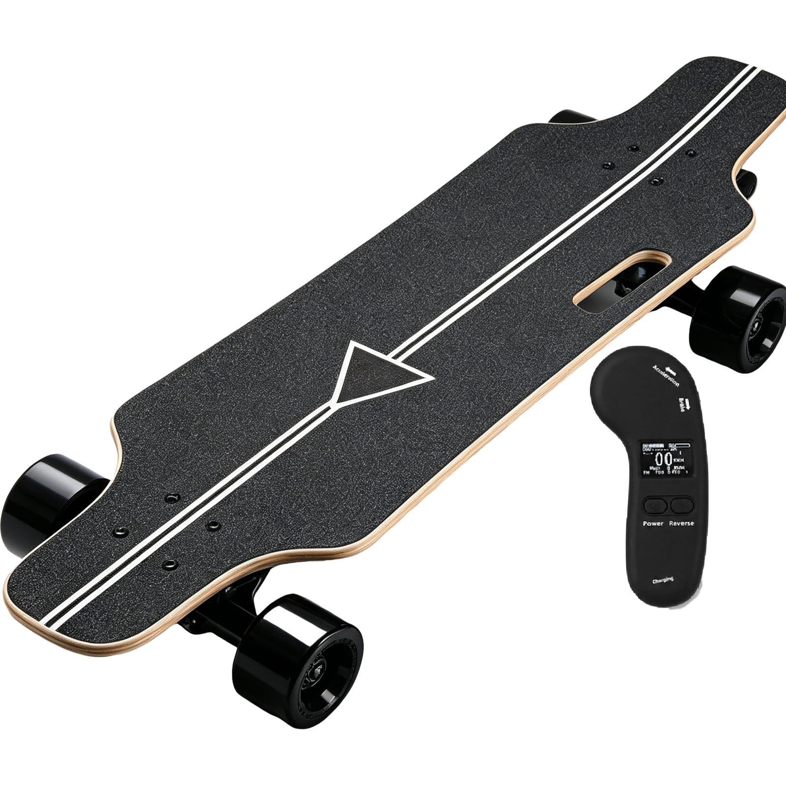 Skateboard Électrique, Longboard Électrique – Platine 7 Couches en Érable, Moteur Brushless 300 Ou 700w, Montée 15%-30%, Télécommande LED avec Contrôle 4 Vitesses Dual-Drive-15km