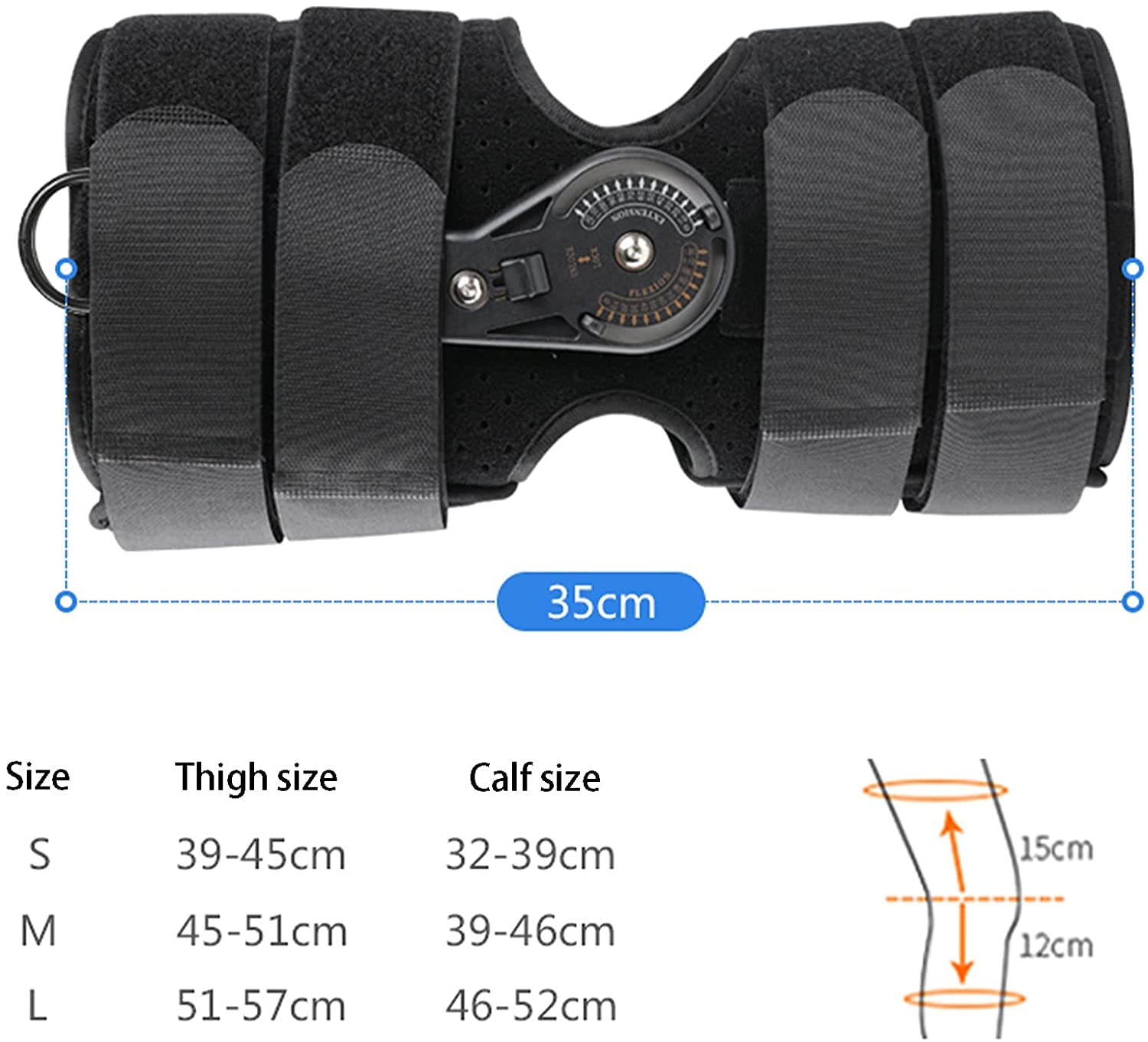 Rodilleras menisco y ligamento para Artritis Rodilla con bisagras for desgarrar LCA Lágrima de menisco PCL Cirugía Recuperación Ajustable Post OP Estabilizador de la pierna inmovilizador de rodilla co