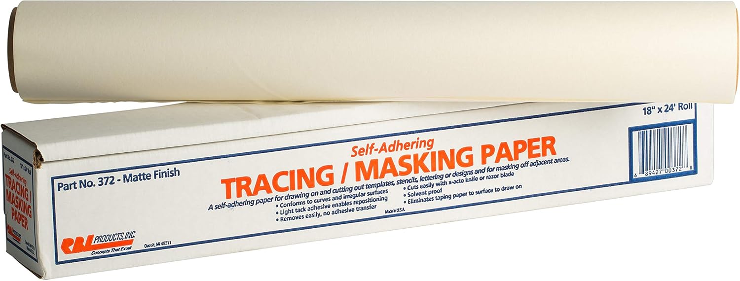 RBL Products Tracing Paper Roll - 12" X 100' Masking Paper For Art & Drafting | RBL-373
