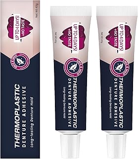 2Pcs Thermoplastic Denture Adhesive, Refits and Tightens Loose Upper and Lower Dentures and Partials,