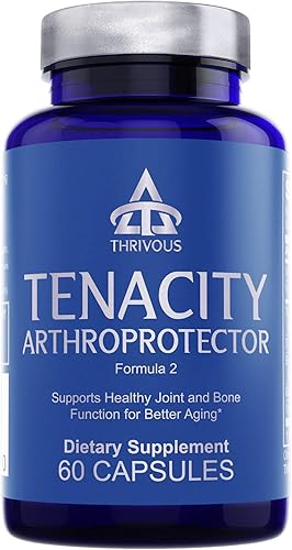 Thrivous Tenacity Arthroprotector - Suplemento de apoyo articular y óseo con boswellia ApresFlex, Same, cúrcuma, vitamina D3 y K2 - 60 cápsulas
