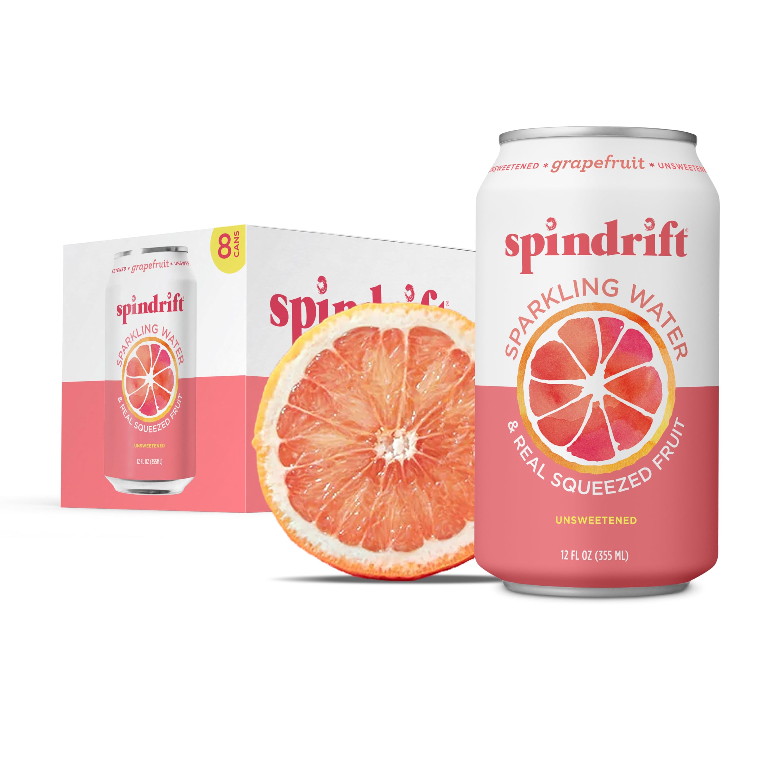 Grapefruit Sparkling Water, 12 Fl Oz (Pack of 8)
