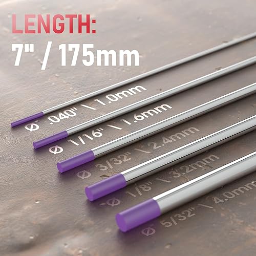 Miniatura 109 de YESWELDER - Electrodo de tungsteno para soldadura TIG, ceriado al 2%, de 1/16 x 7 pulgadas (gris, WC20/EWCe-2), paquete de 10