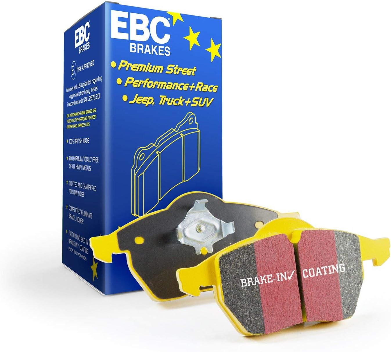 EBC Brakes Yellowstuff 4000 Series Street DP41909R to Fit AC,ASTON MARTIN,DALLARA,FERRARI,MASERATI