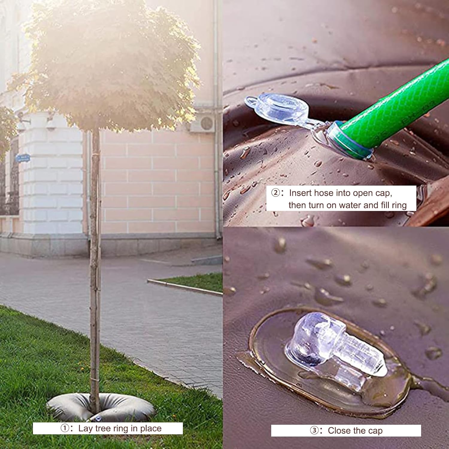 4 Pack Tree Watering Bags Slow Release, 20 Gallon Tree Watering Ring Bag, Reusable Drip Irrigation Water Pouch Automatic Drip System, Heavy Duty Watering System for Planting Gardening and Shrubs