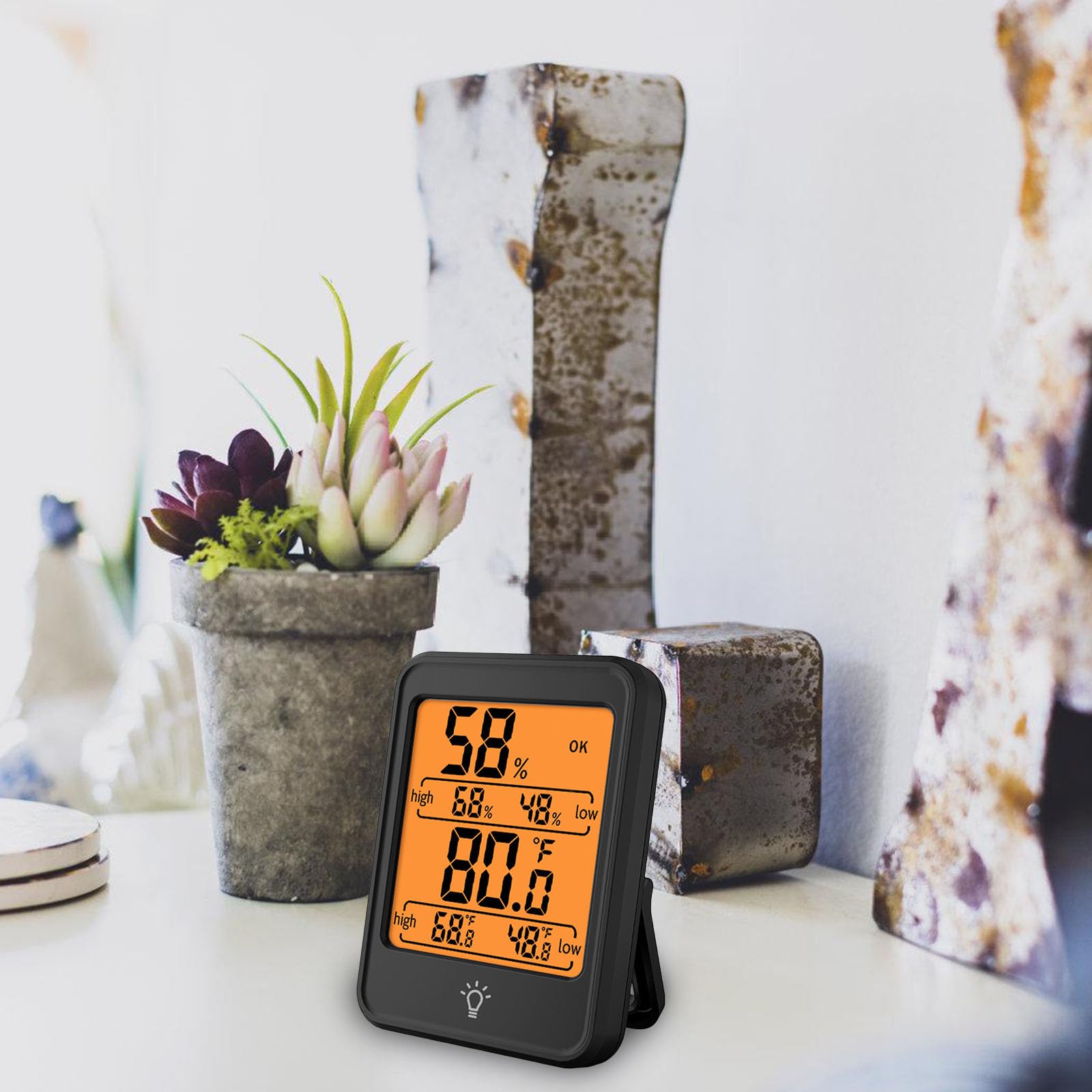 Cyfrowy miernik temperatury i wilgotności, termometr, higrometr, wyświetlacz LCD na pulpicie, miernik, stacja pogodowa