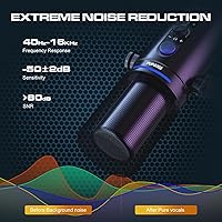 Vista 2 de Micrófono dinámico para podcast PUPGSIS, micrófonos XLR/USB para PC de grabación para transmisión, podcast, grabación, juegos y streaming, micrófono