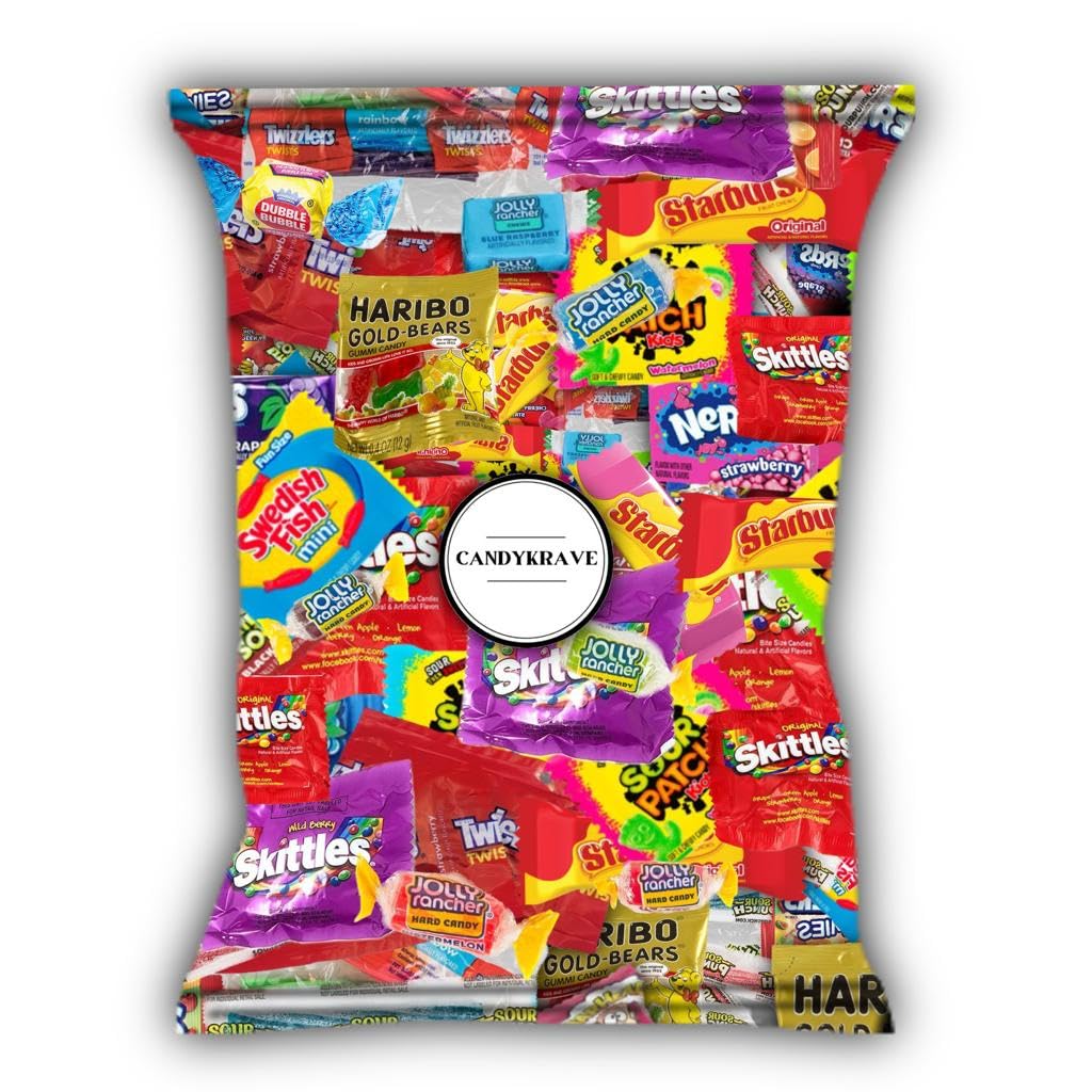 Assorted Bulk Candy Variety Pack-10 Flavors 2 Lbs Individually Wrapped Mixed Candy, Pinata Candy Bags, Fruit Mix Candy Packs For Classroom, Office, Birthday Parties, Kids, College Students & Adults