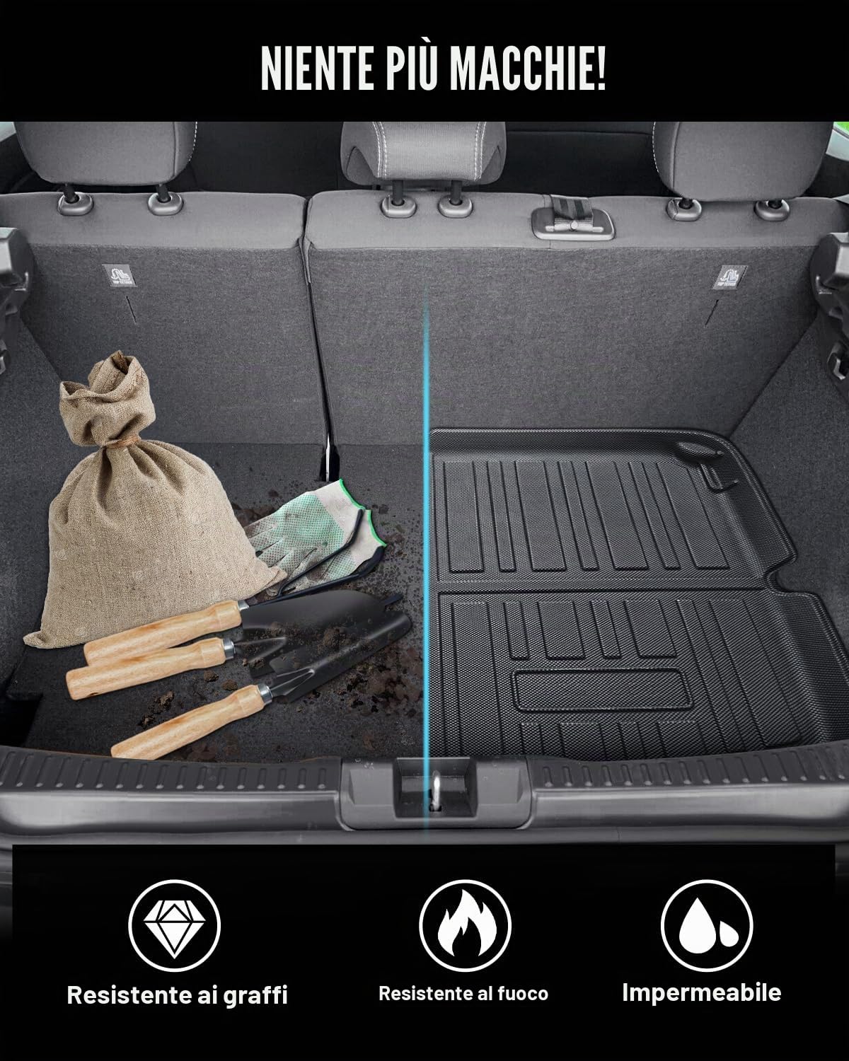 CDEFG Compatibile con Dacia Sandero 3/Sandero Stepway 3 III 2021-2023 2024 2025 Tappetino per Bagagliaio in TPE Protezione Tappetini Antiscivolo Auto Vasca Antipolvere Sandero 2024 Accessori