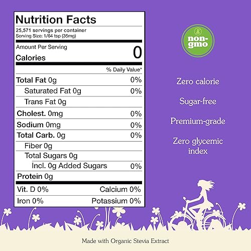 Miniatura 7 de NuNaturals Extracto de stevia puro orgánico, 100% stevia sin rellenos, edulcorante en polvo keto sin azúcar, sustituto de azúcar a base de plantas,