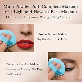 Powder Puff Daubigny 6 PCS Makeup Puff Face Soft Triangle Powder Puffs for Loose Powder Mineral Powder Body Powder Velour Cosmetic Foundation Sponges Blender Beauty Makeup Tools(Blue)