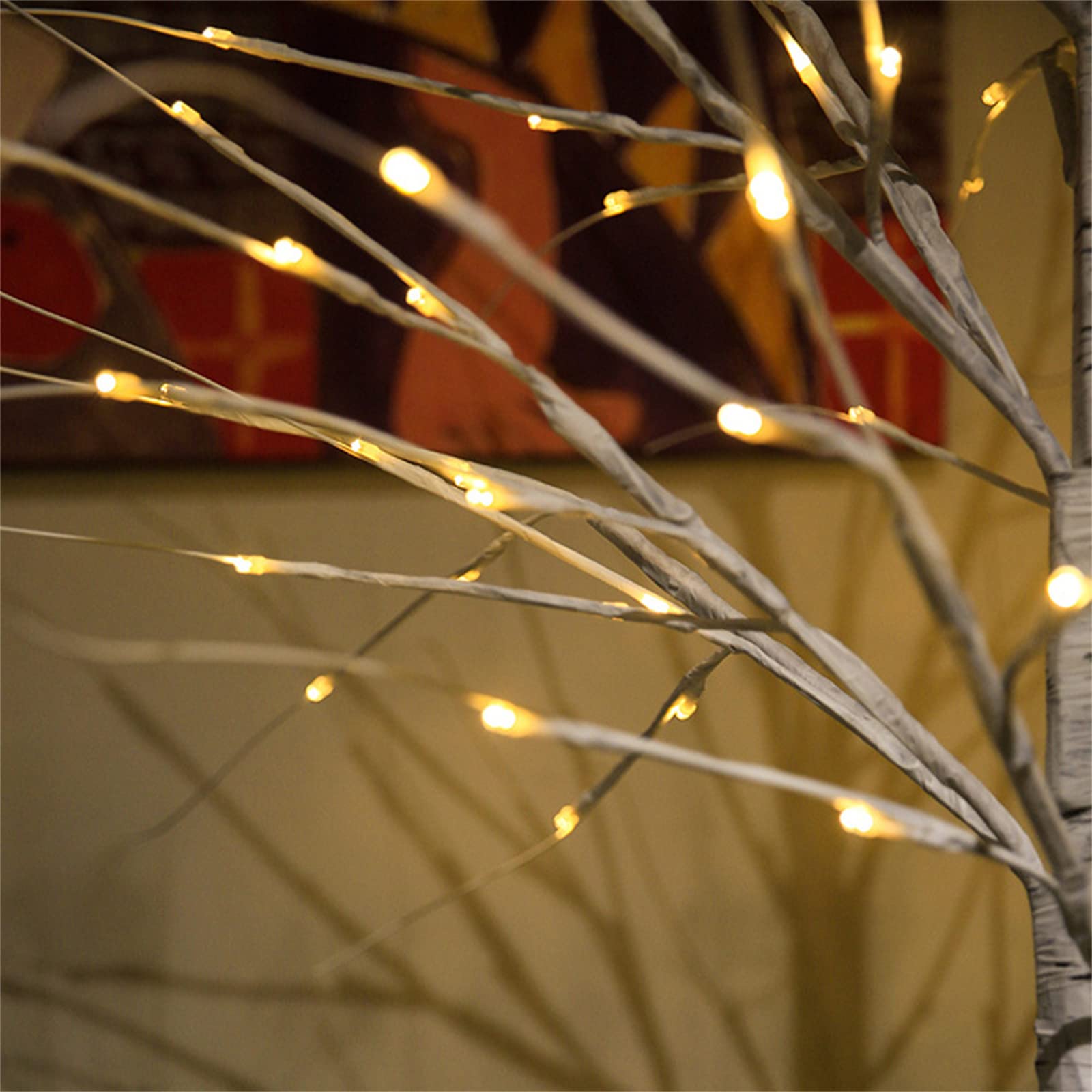 Luz de Árbol de Abedul LED Decoración de Habitación Luz de Noche Día de Año Nuevo