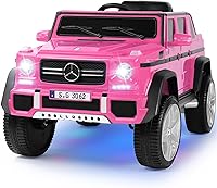 JOYLDIAS Mercedes-Benz Maybach G650S 12V Ride On Car for Kids Pink - 2.4GHz RC, Dual Motors, 3 Speeds, LED Lights, Music, Spring Suspension