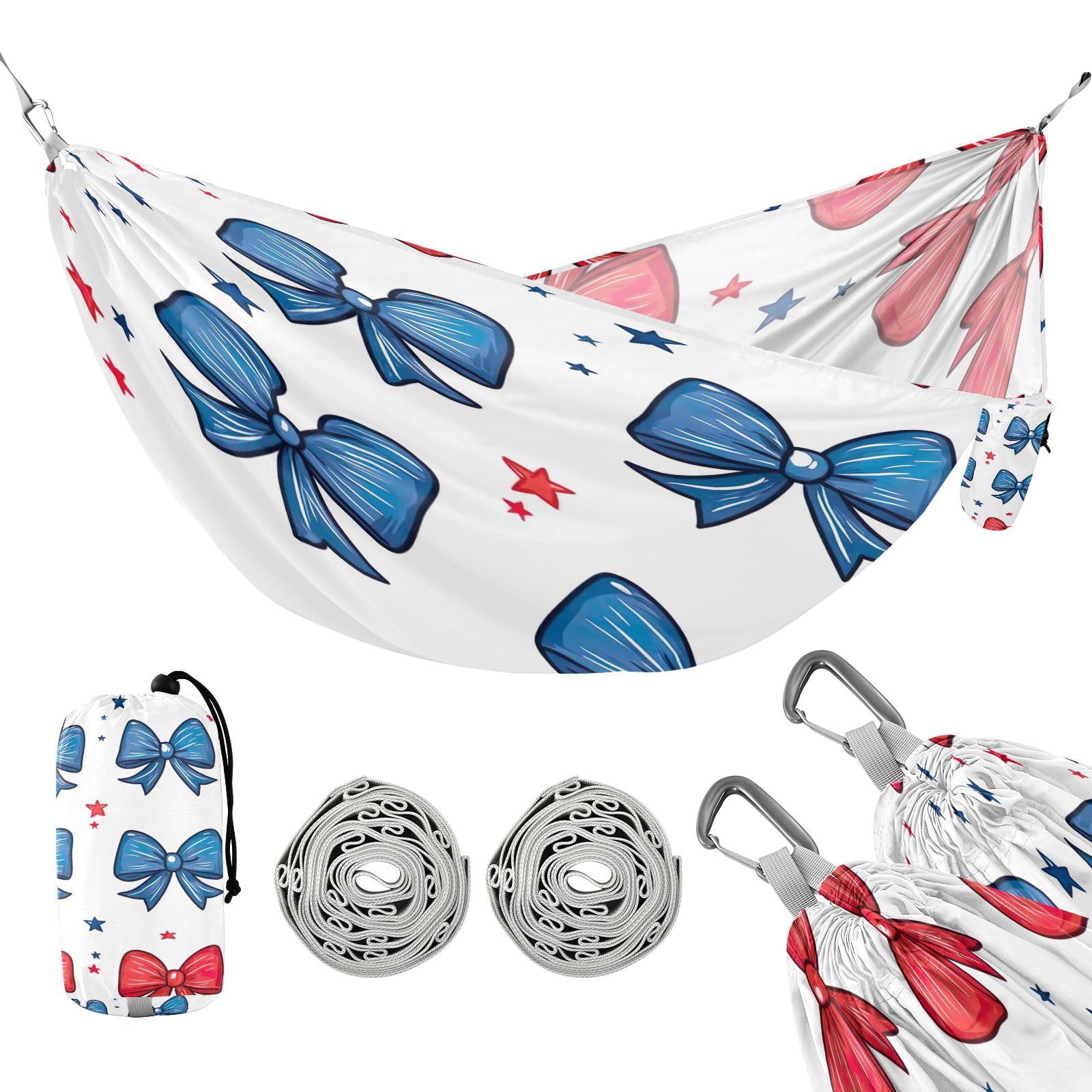 ATTX Bows Camping Hammock - Lightweight & Portable Hammocks, Heavy Duty 330lbs Capacity for Indoor, Hiking, Backpacking, Travel, Backyard, Beach#530