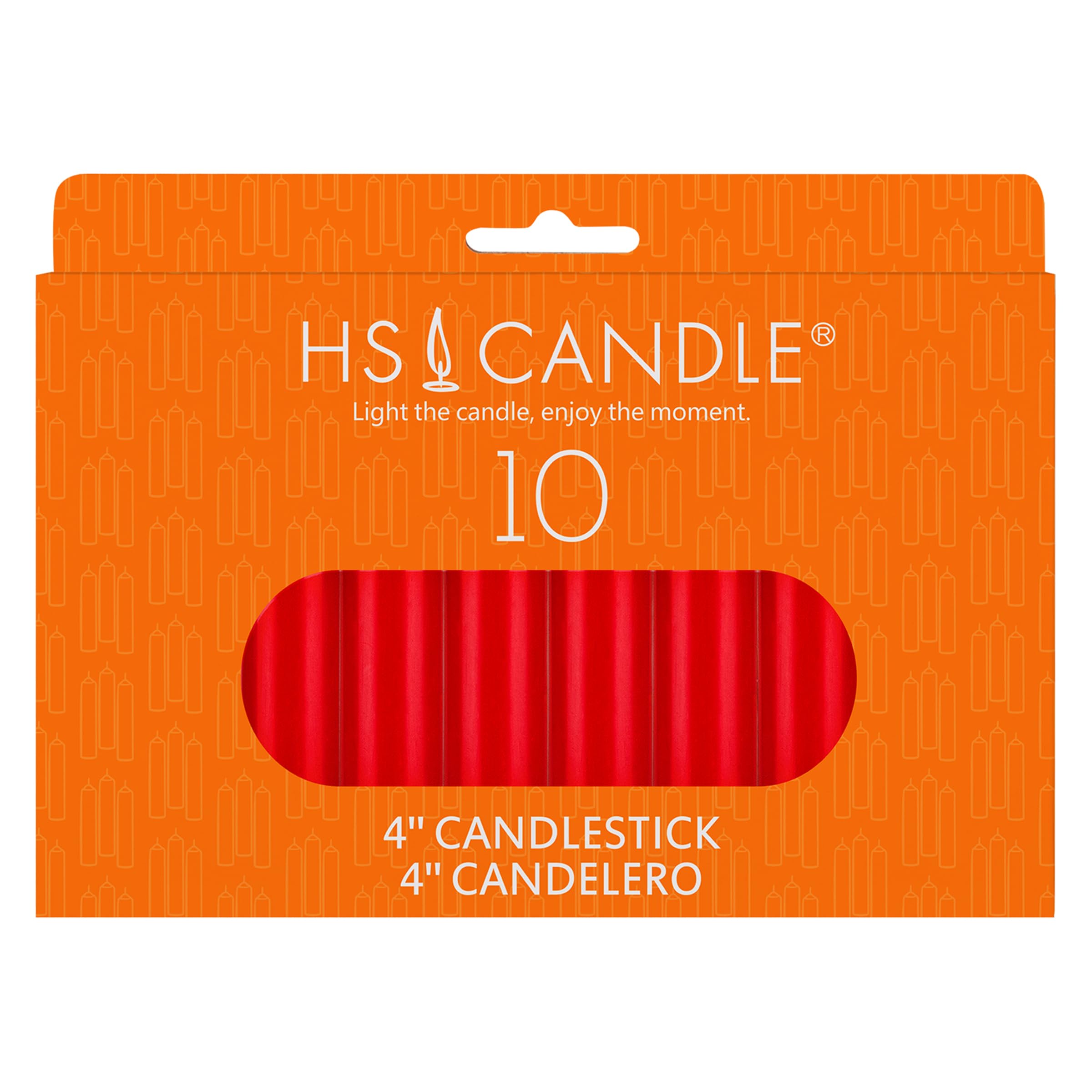 10 pcs Unscented 4 Inch Red Taper Candles, Multi Purpose, Household General Usage, Emergency Lighting, Church, Prayer Vigils, Religious Ceremonies