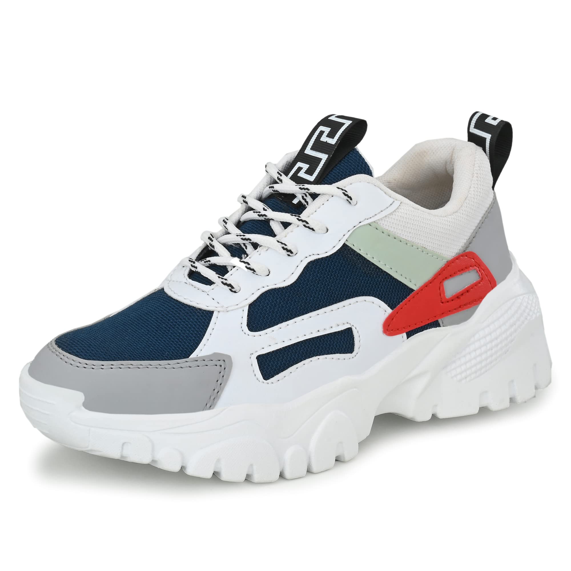 KNOOS Women's Multi Synthetic Walking Running Gym Training Workout Shoes Sneakers - 4 UK