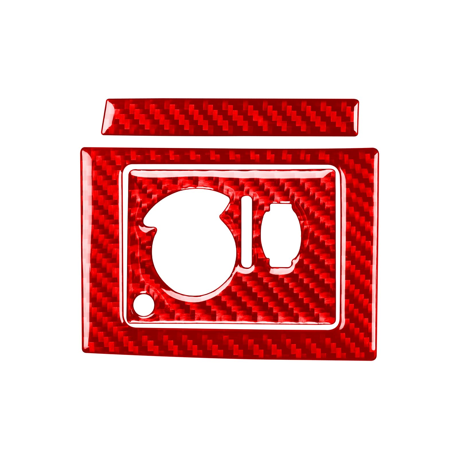 UOADA 3PCS Car Interior Car Headlight Switch Carbon Fiber Sticker Kit Compatible with Dodge Charger 2008 2009 2010 Decorative Accessories Red Style B.