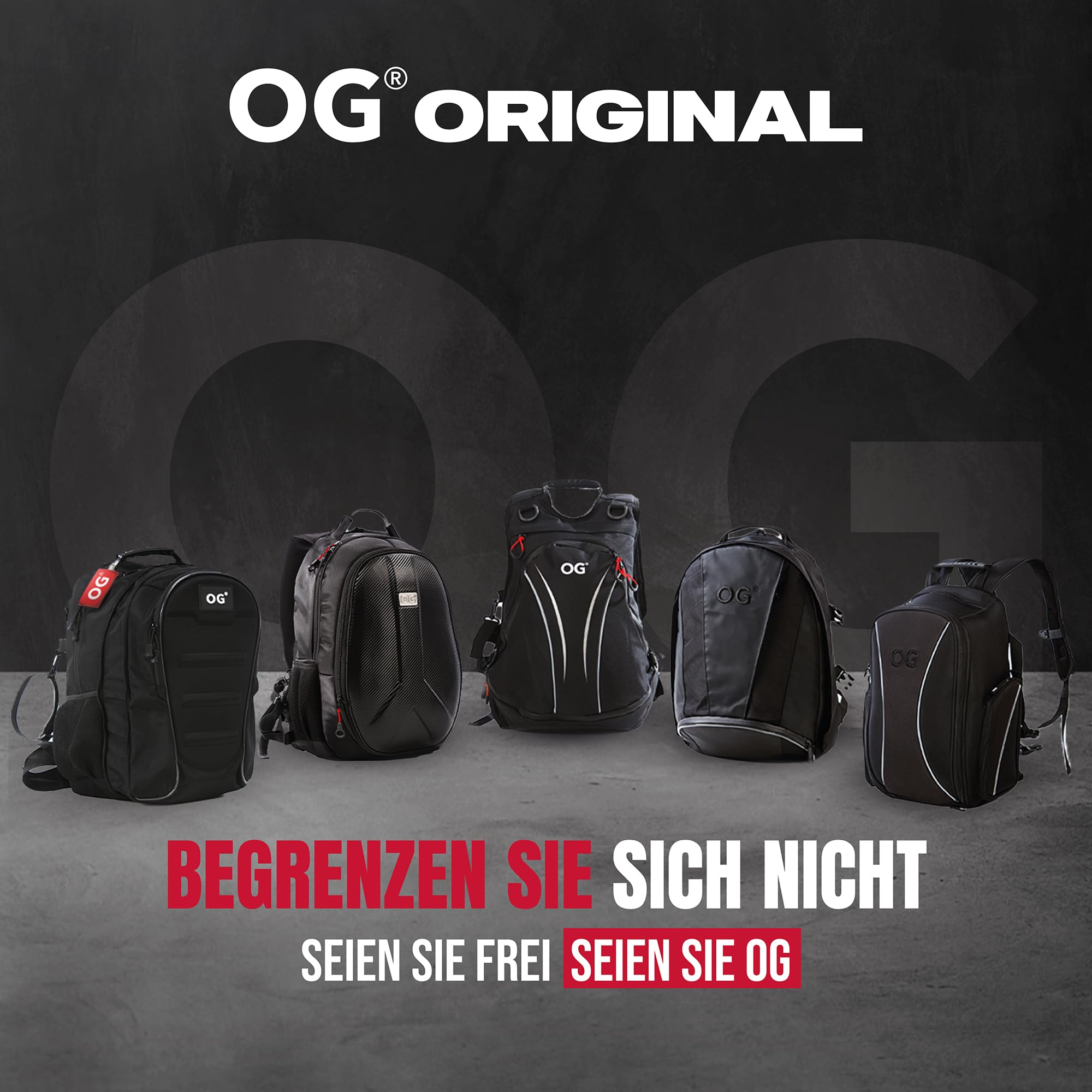 OG Original GetAway Motorrad Rucksack Wasserdicht, Herren, Hartschale, Grosse Kapazität, Erweiterbar 35L/45L, Motorradhelm Tasche, Helmtrageriemen, Anti-Diebstahl, Reflektierend, Laptop