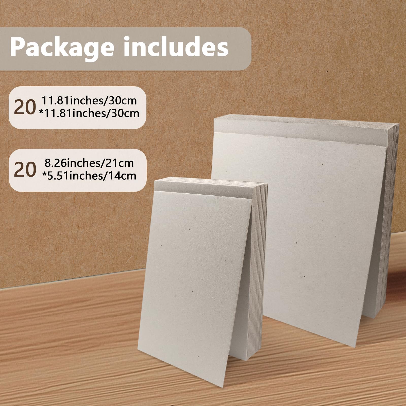 Book Binding Board 24-Pack Book Board Sheets - 80PT Gray Chipboard For ...