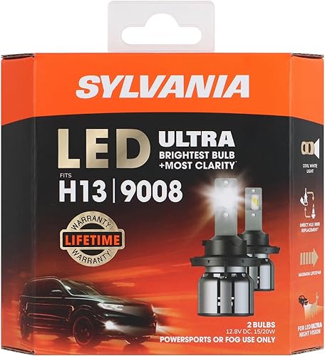SYLVANIA Bombillas LED 9007 para faros delanteros para uso todoterreno o luces antiniebla, paquete de 2