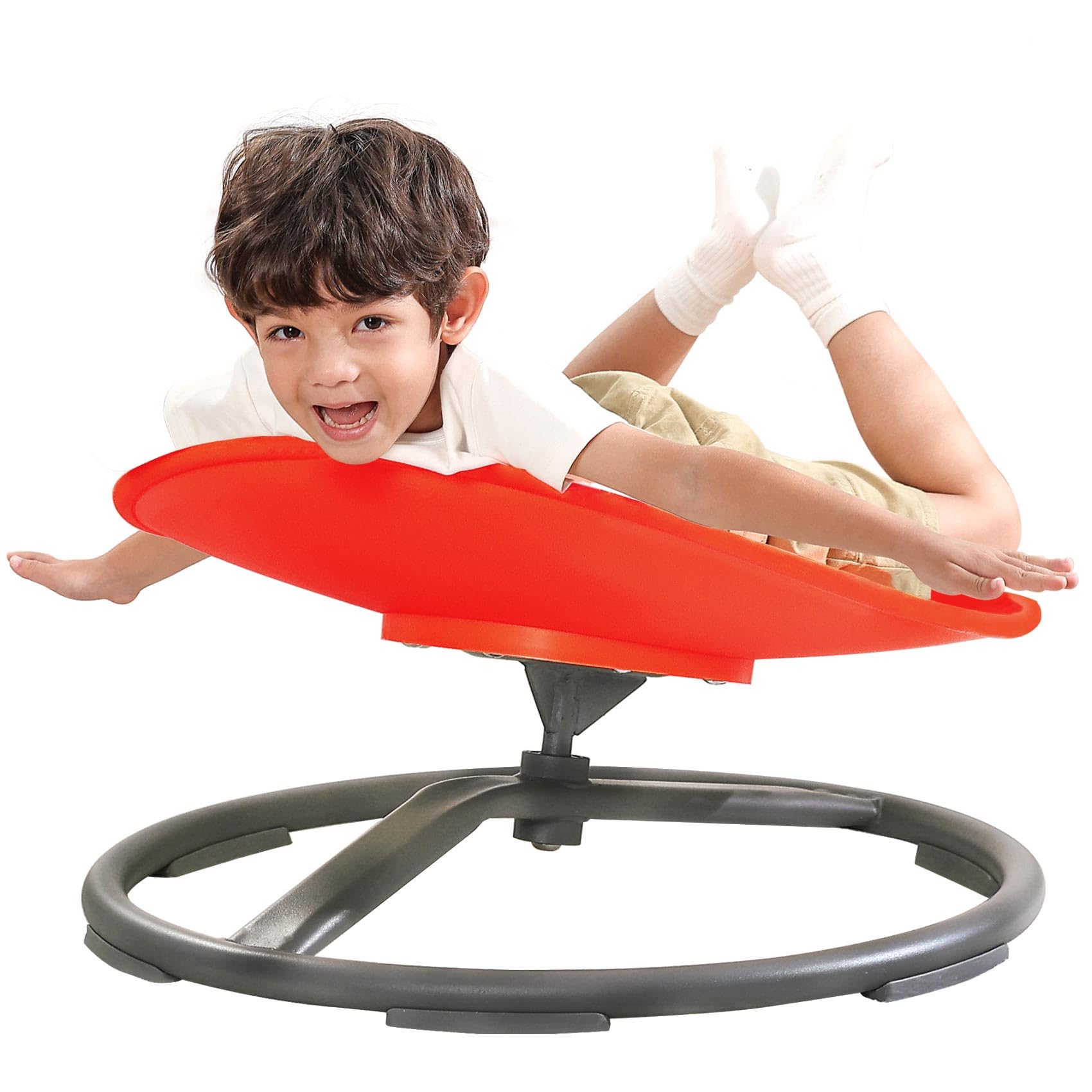 BABAMU Sensory Toys for Kids Autism Sensory Products Sit and Spin Autism Toys Sensory Chair Spinning Chair ADHD Swivel Chair Training Body Coordination (Red)