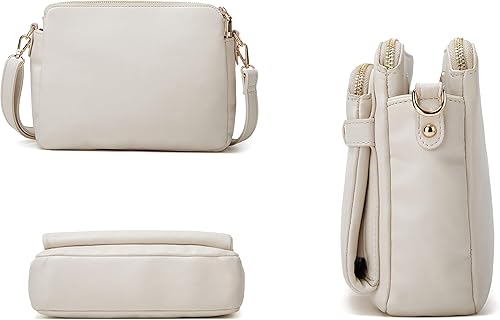 Miniatura 9 de Bolsos cruzados para mujer, bolso de hombro de tres capas, cuero vegano, múltiples compartimentos, bolsos, carteras, bolso de mano Hobo Clutch 2024